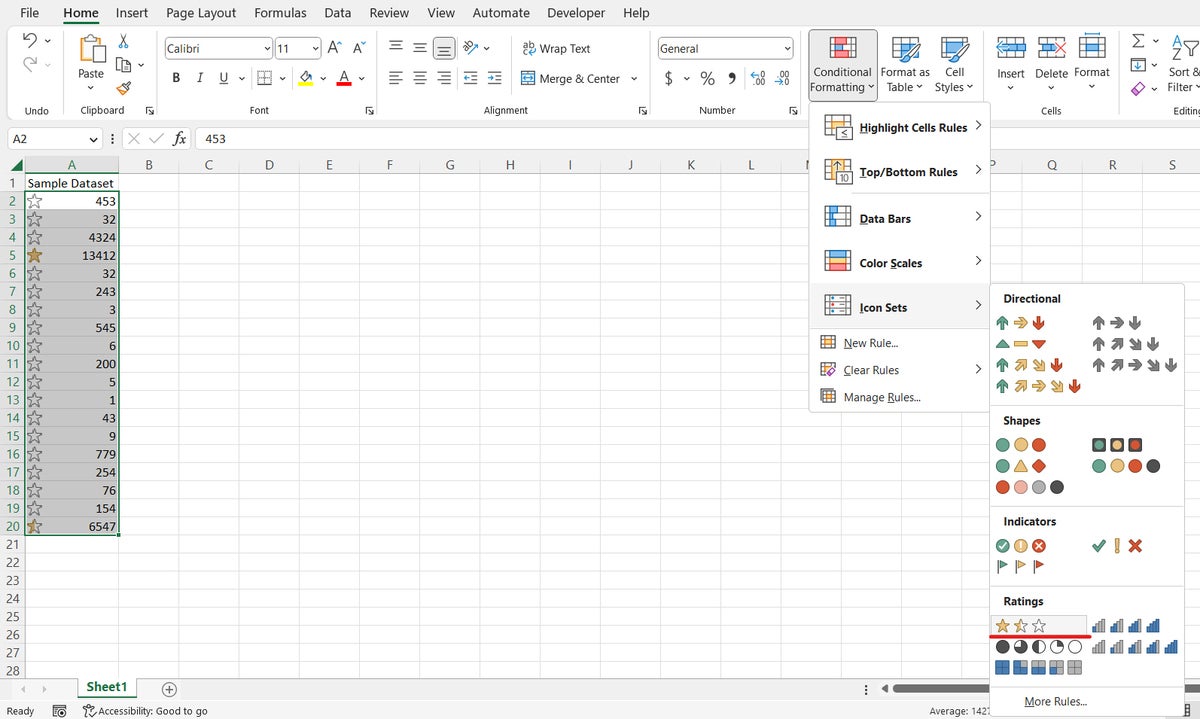 conditional formatting excel 13 icon sets