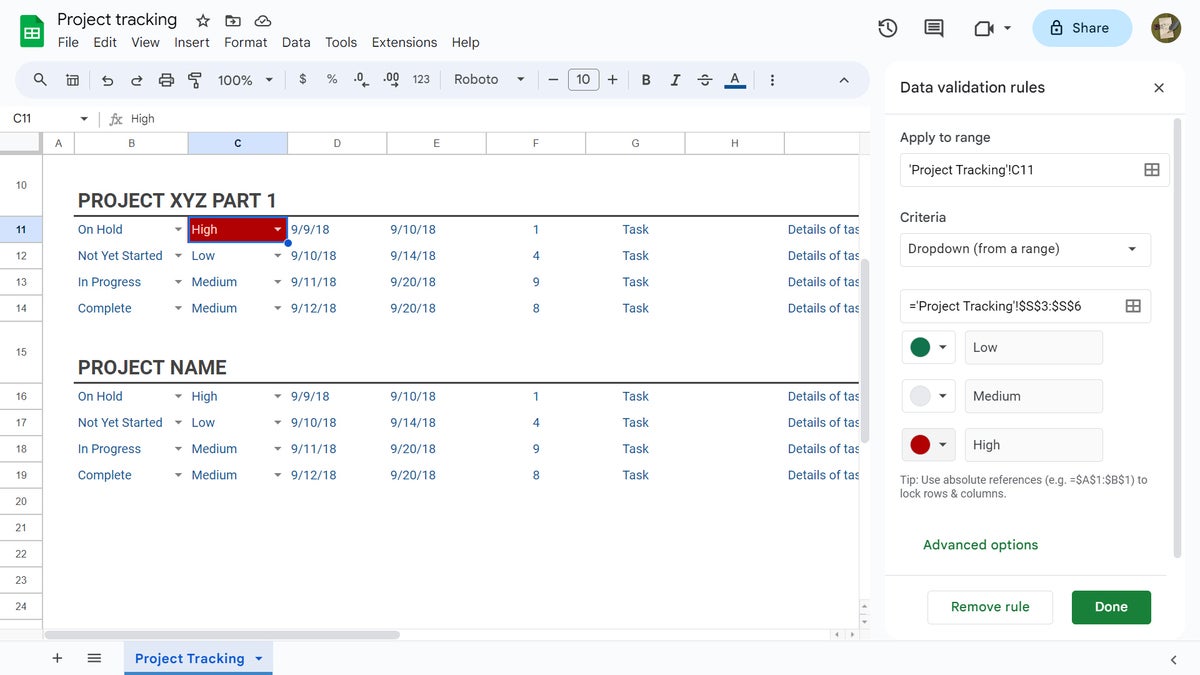 google sheets project mgmt 04 edit dropdown