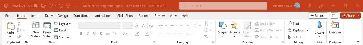 powerpoint m365 01 ribbon home tab