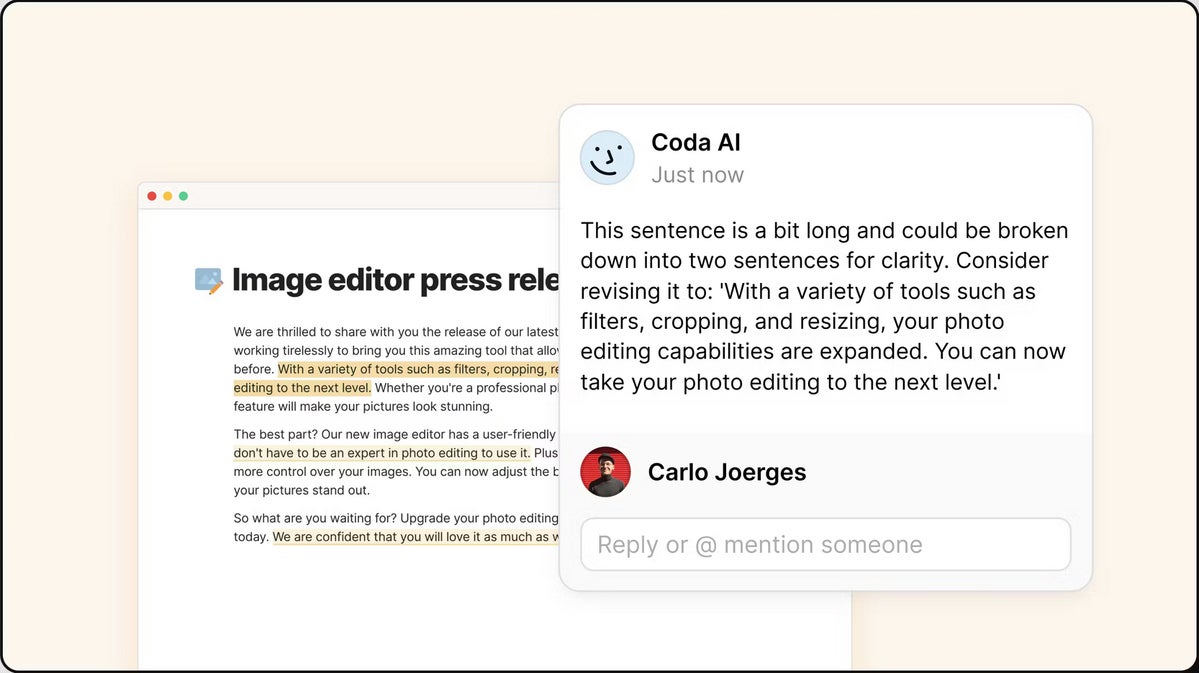 coda ai writing assistant