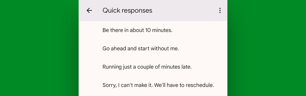 Google Calendar Android: Quick responses