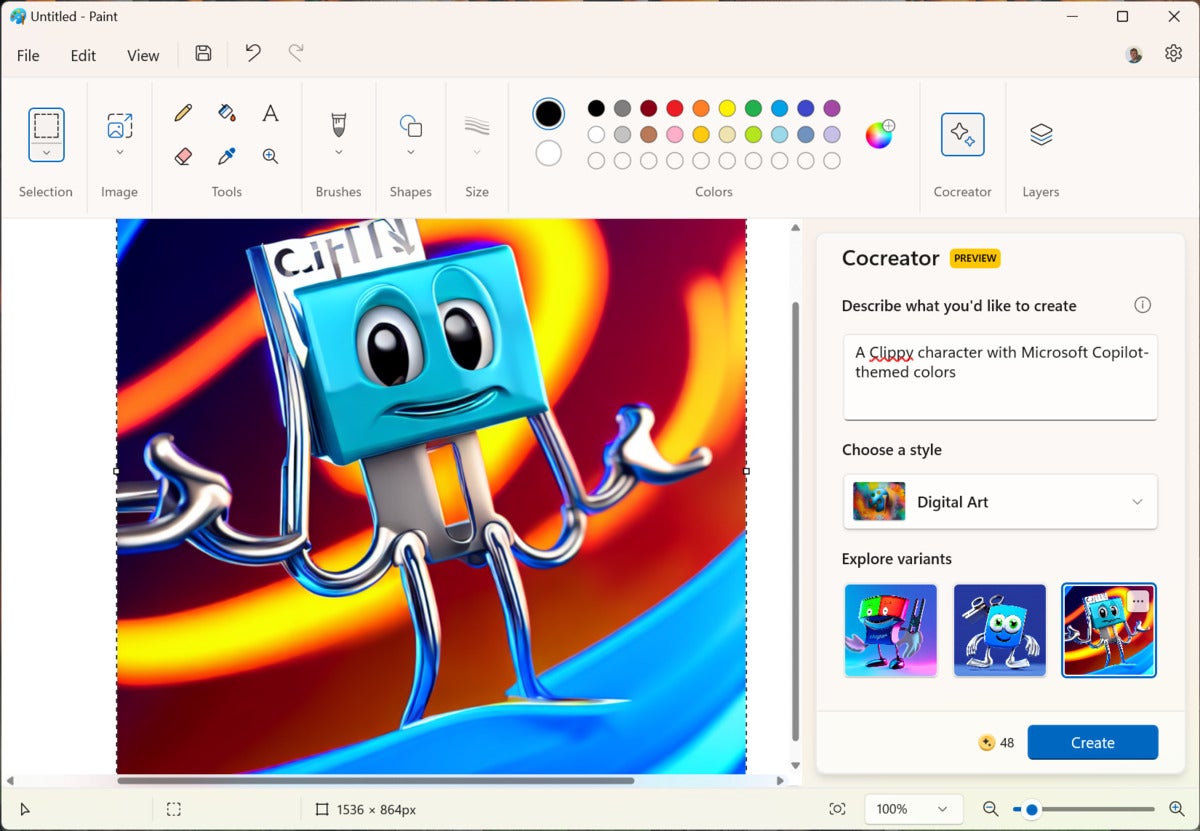 Microsoft Windows 11 AI: Paint Cocreator