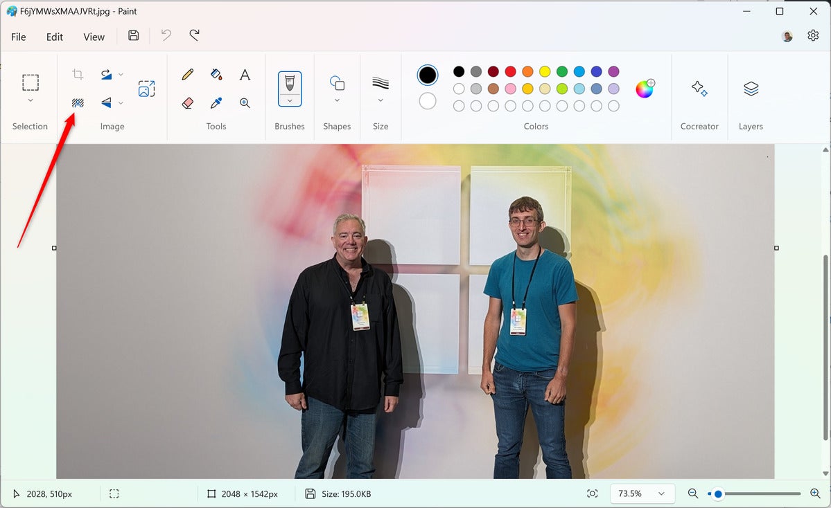 Microsoft Windows 11 AI: Paint remove background button