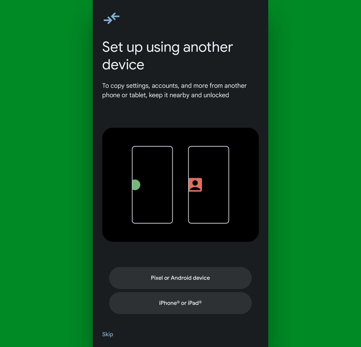 Google Pixel Android setup