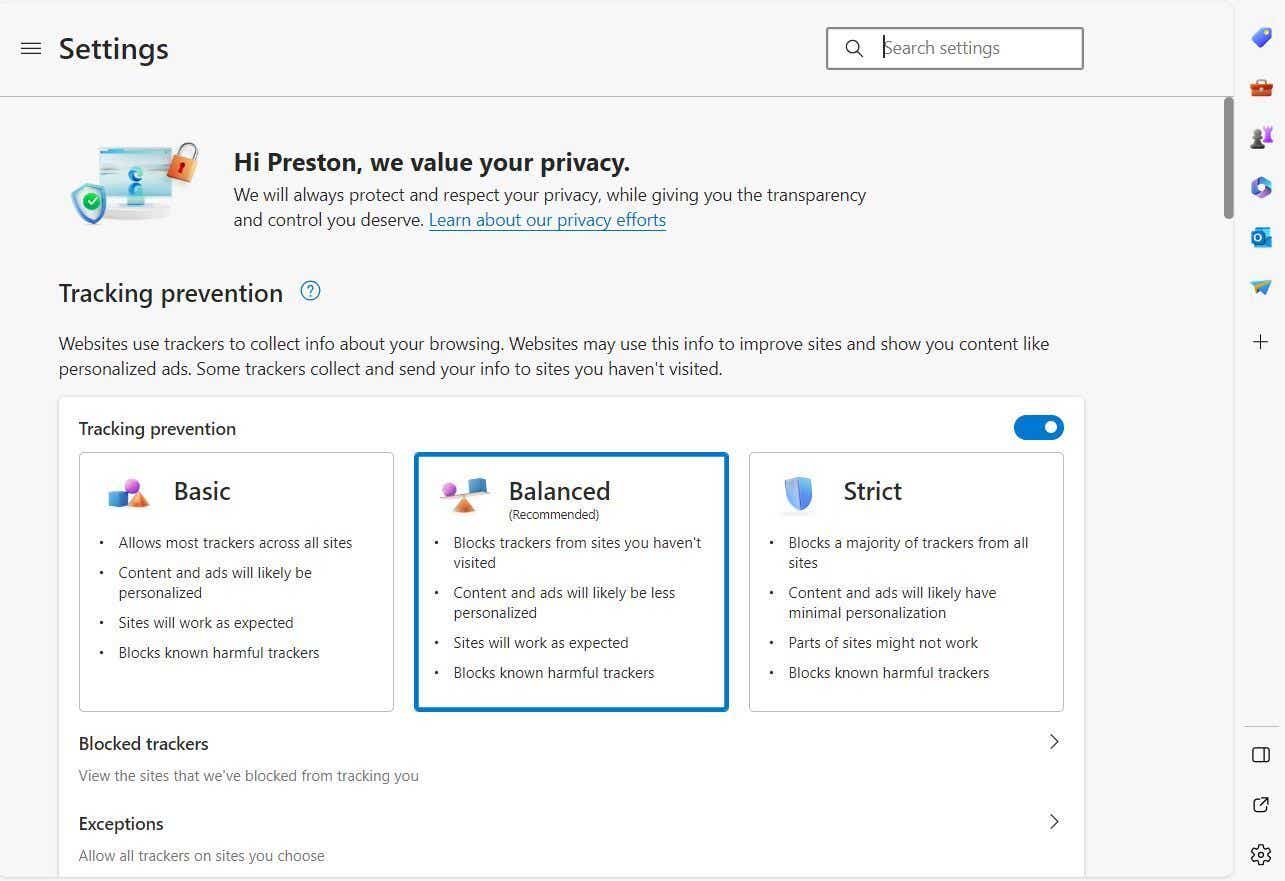 win10 edge tracking prevention