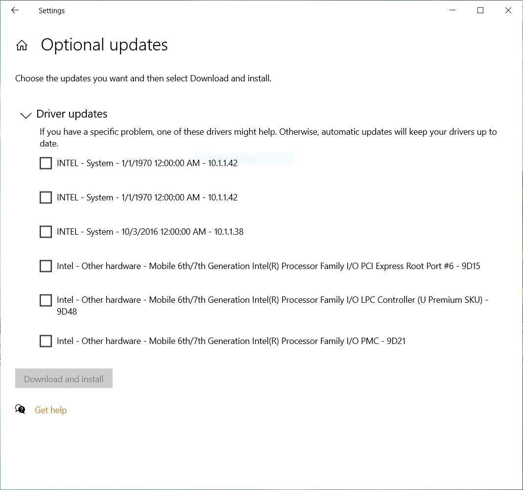 windows10 additional drivers