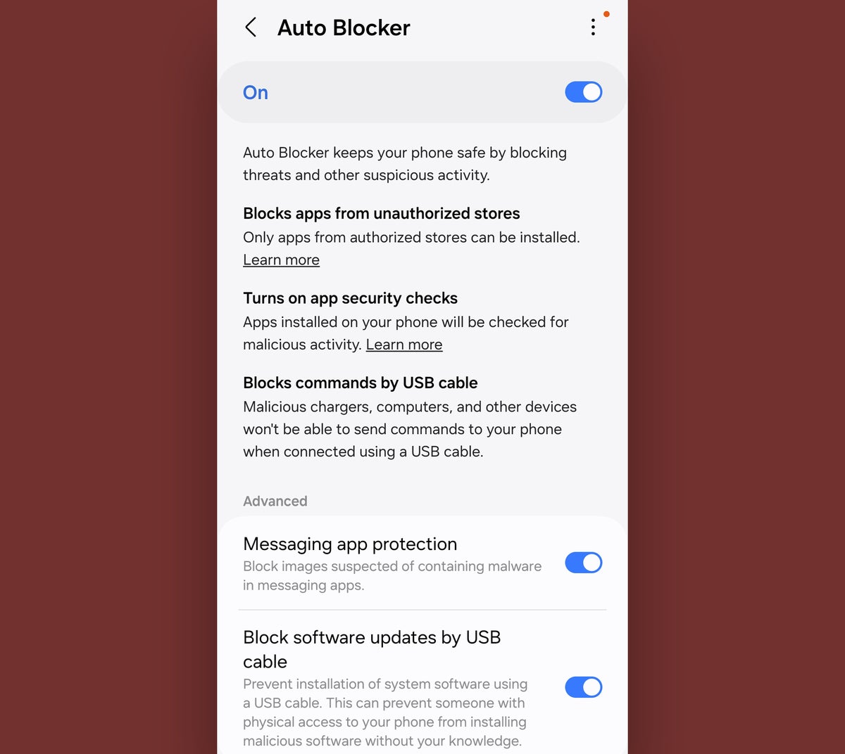 android 14 tips samsung auto blocker
