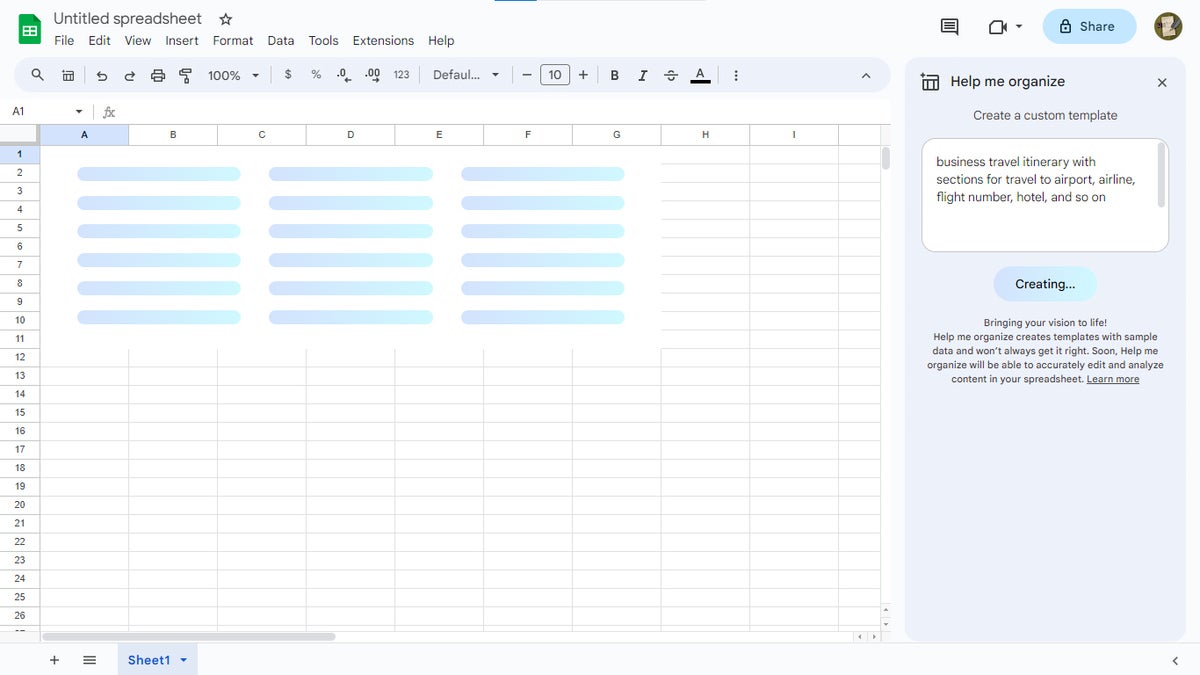 Image: How to use the new genAI template tool in Google Sheets