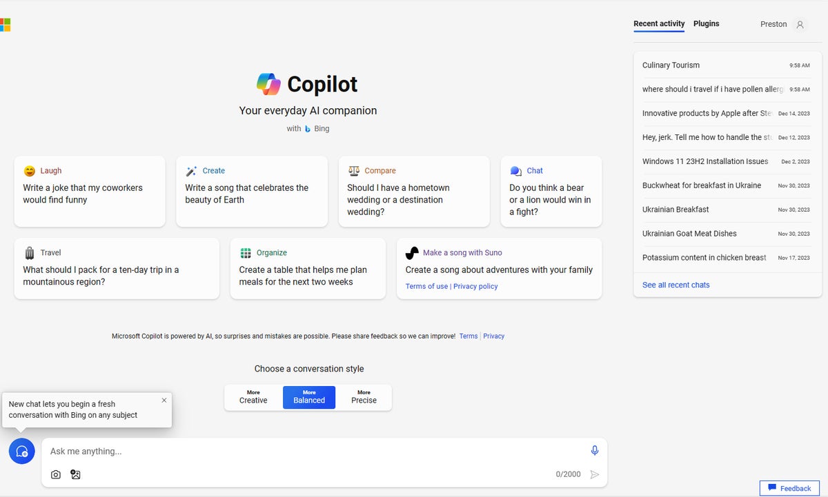 microsoft copilot web app