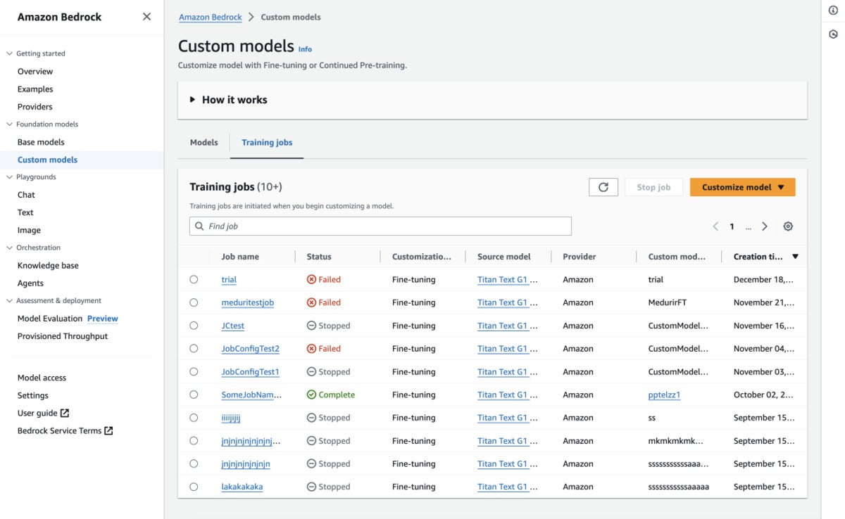 Customize models in  Bedrock with your own data using fine-tuning and  continued pre-training