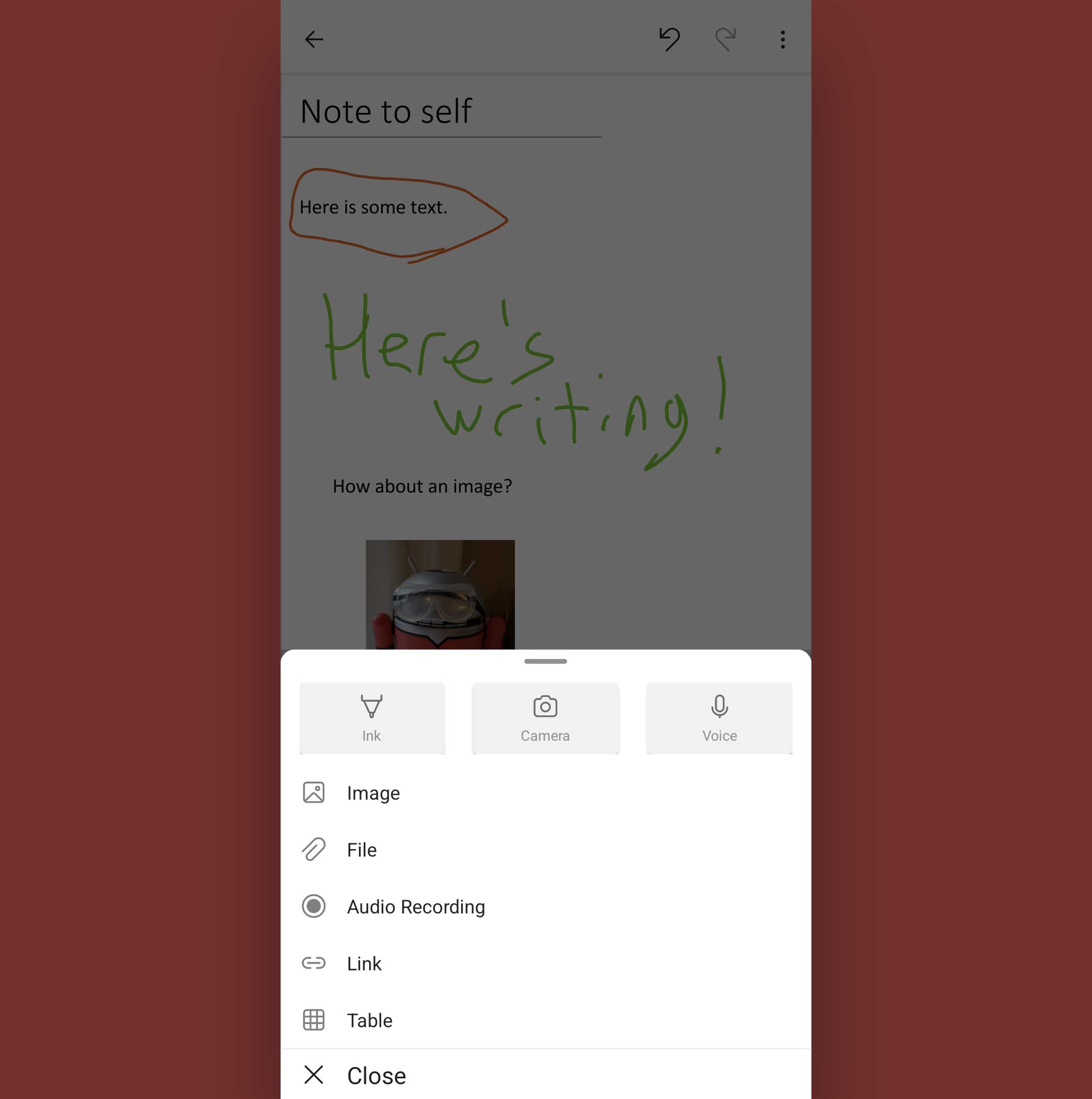 android note taking apps onenote canvas