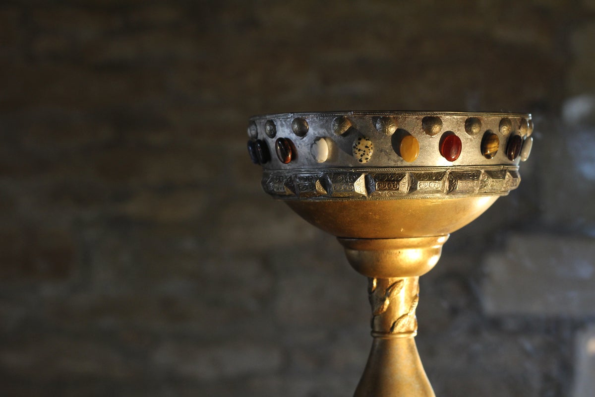 shutterstock 1802760247 Holy Grail cup inside the Suscinio Castle, Brittany, France