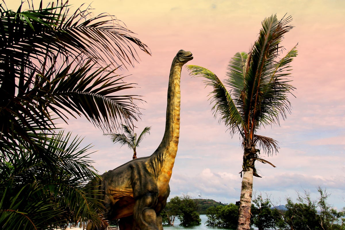 shutterstock 1108024643 Sauropods dinosaur in tropical landscape