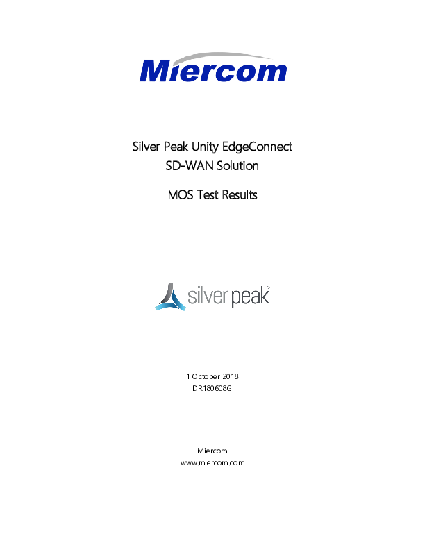 Silver Peak Unity EdgeConnect SD - WAN Solution