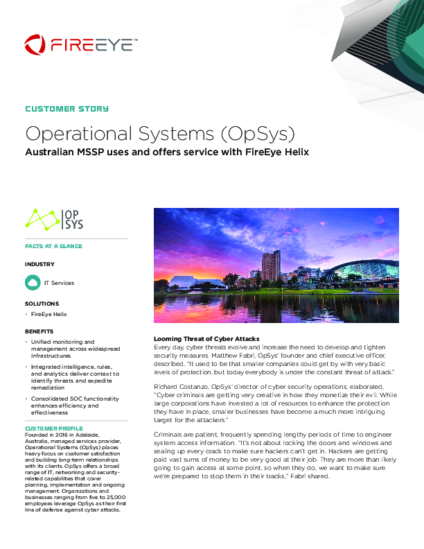 Customer Story Operational Systems Cio