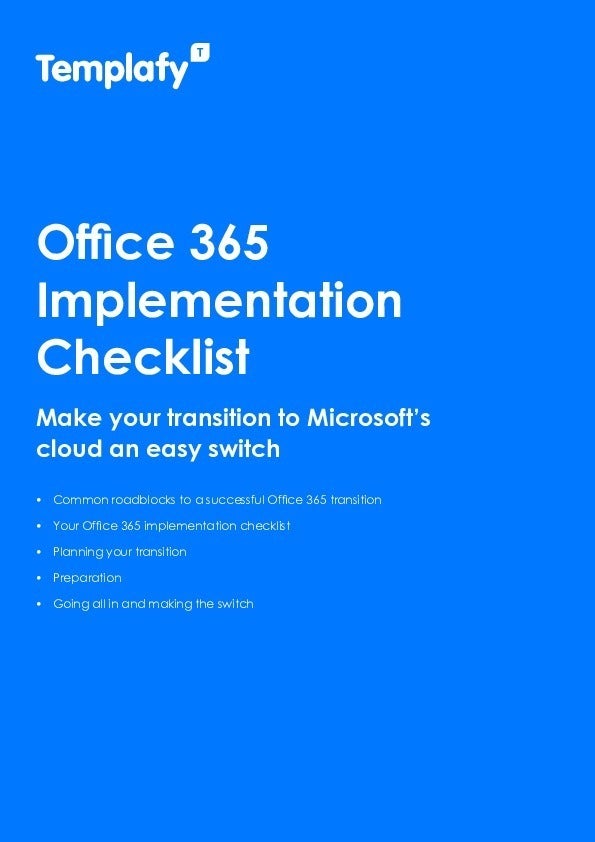 Image: Office 365 Implementation Checklist