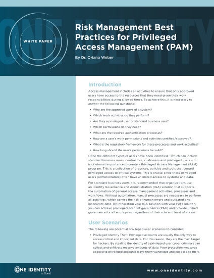 Image: Risk Management Best Practices for Privileged Access Management (PAM)