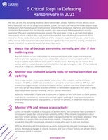 5 Critical Steps to Defeating Ransomware in 2021