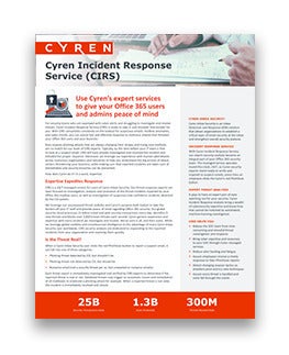 Use Cyren’s expert services to give your Office 365 users and admins peace of mind