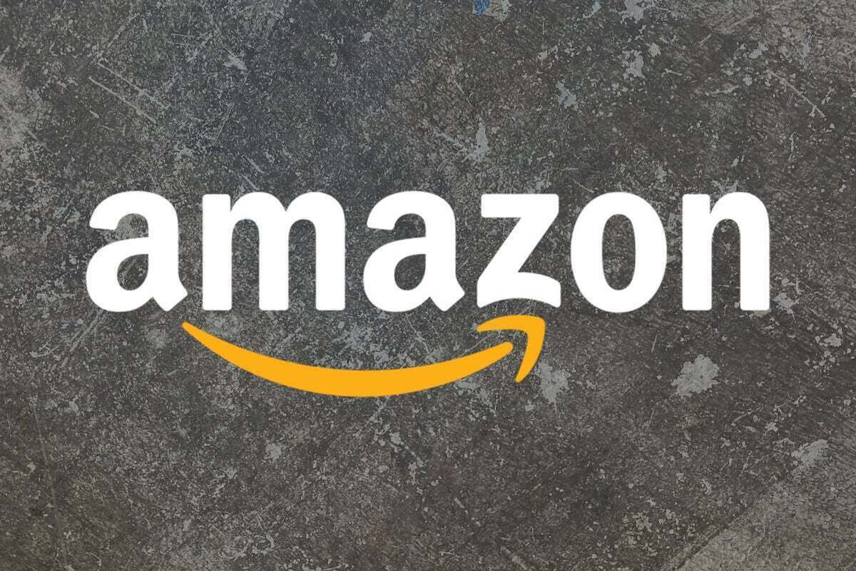 Amazon Logo set on a concrete gray background