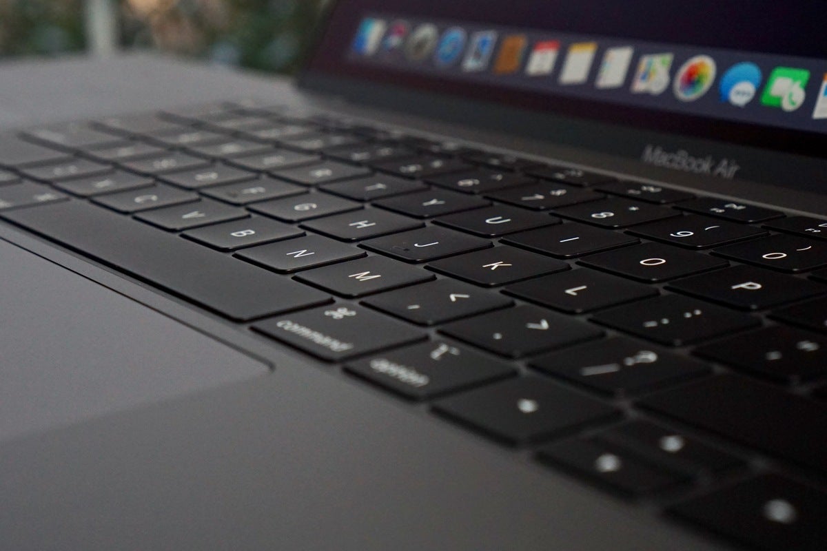 Macbook keyboard closeup