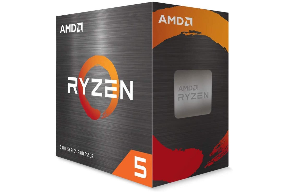 The box of an AMD Ryzen 5 5600X CPU 