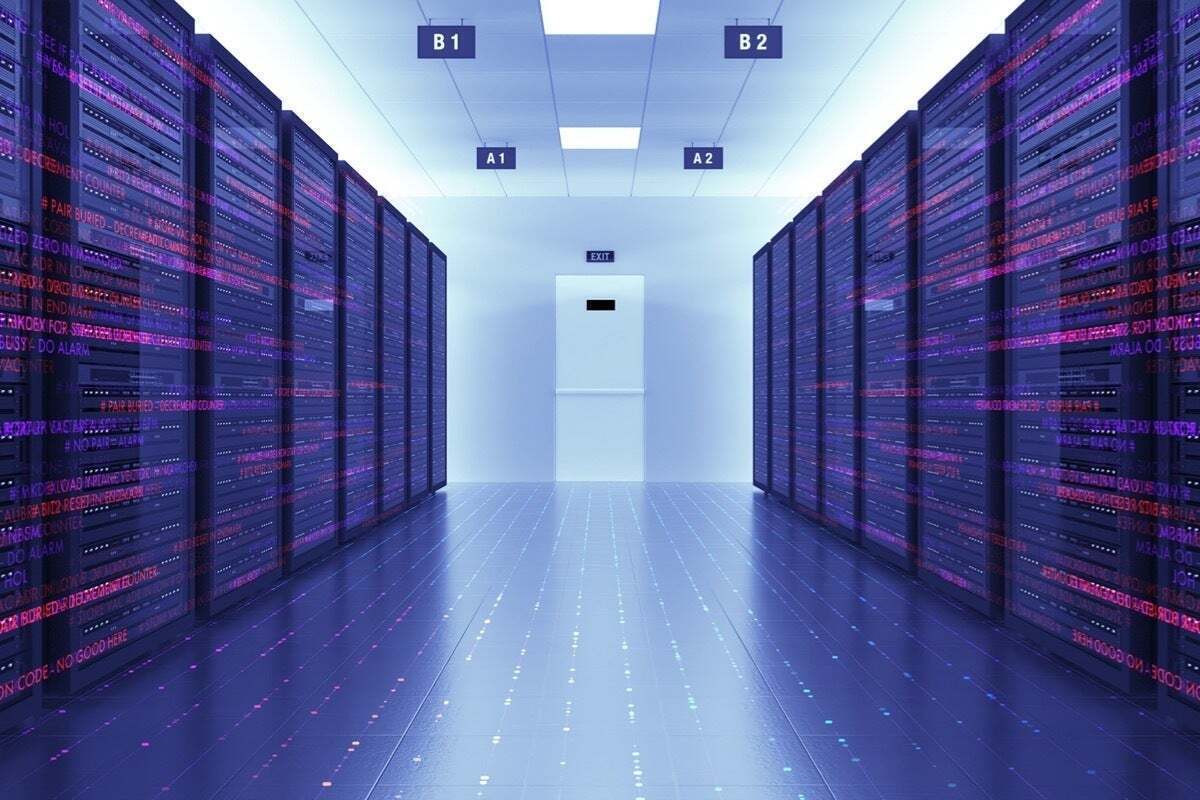 server racks in a modern data center computer racks all around picture id1128187495