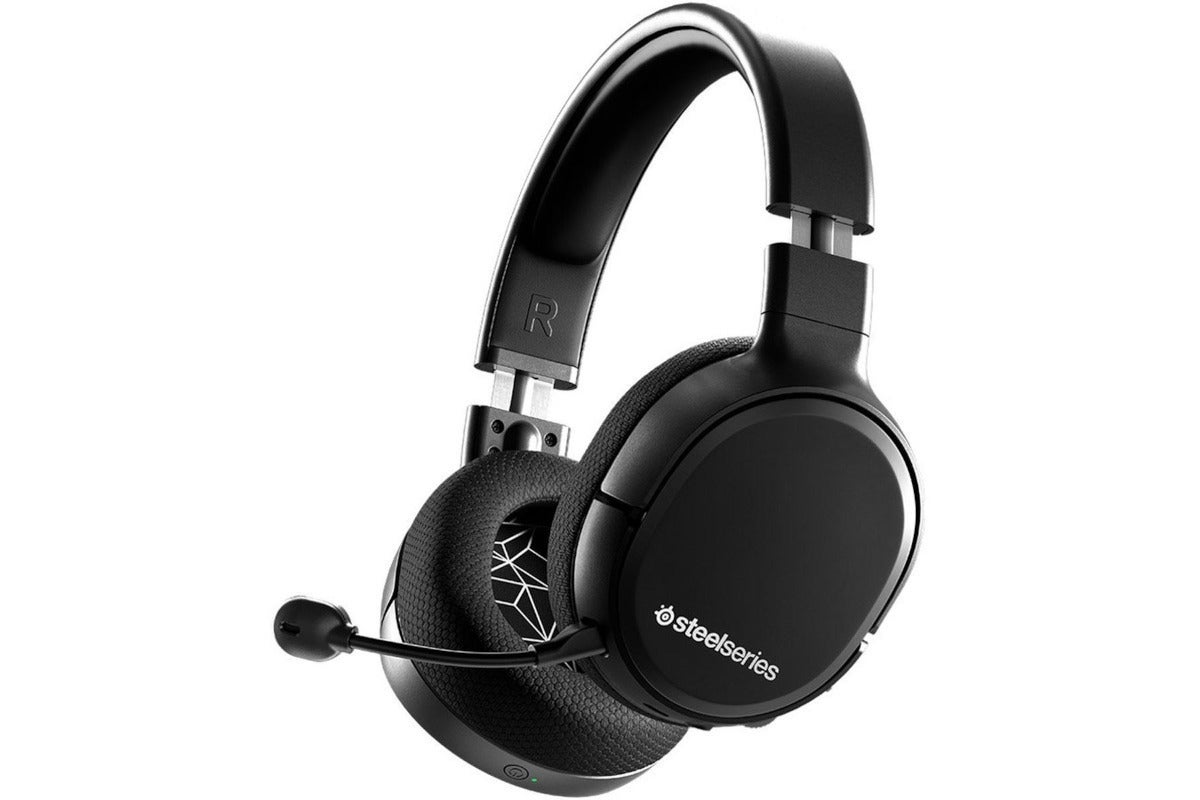 a black headset with microphone facing from right