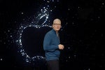 Tim Cook with Far Out logo