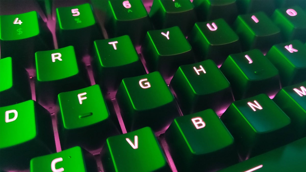 Gaming keyboard keys, green