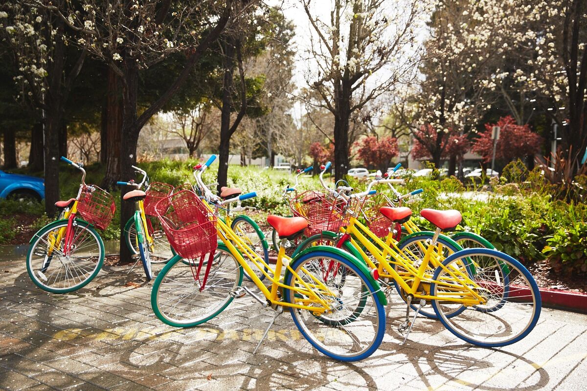 Google bikes on Google campus